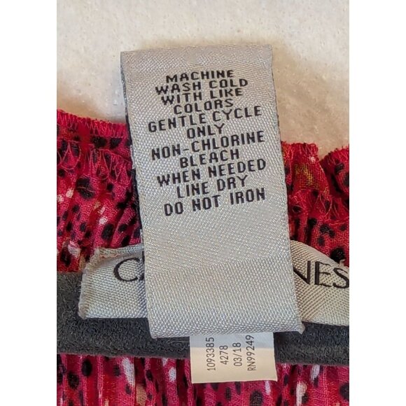 Catherines Top Women Plus sz 1X Artsy Pleated Sheer Stretch Boho Career Western - Picture 7 of 12